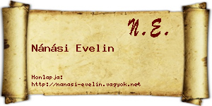 Nánási Evelin névjegykártya